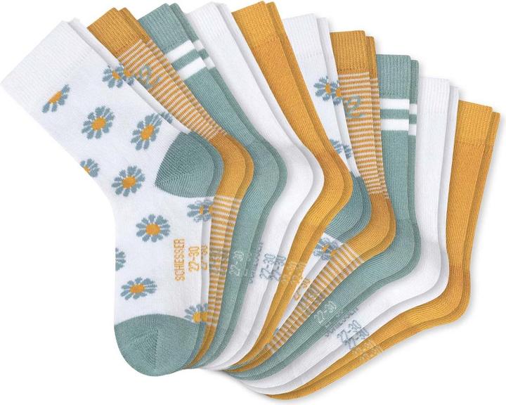 Image du produit Schiesser Lot de 10 chaussettes pour enfants Fleur (paquet de 10, 27 - 30)