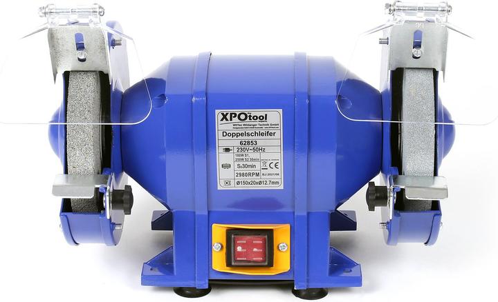 Actual product image Wiltec XPOtool Bench Grinder 250W Grinding Discs Ø 150mm with Coarse and Fine Grinding Disc (Bench grinder, 250 W)