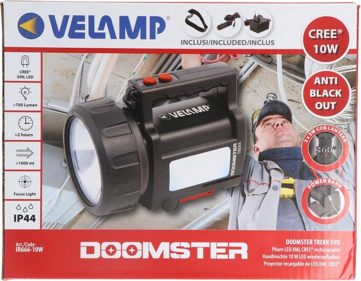 Immagine prodotto Velamp Lampada a mano a batteria LED a mano 10W Doomster (735 lm)