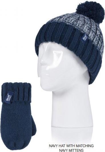 Heat Holders Jungenmtze mit Pompom und F„ustlingen