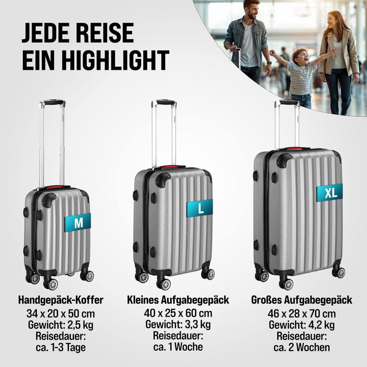 Produktbild Monzana Hartschalenkoffer mit Zubehör 3er Set