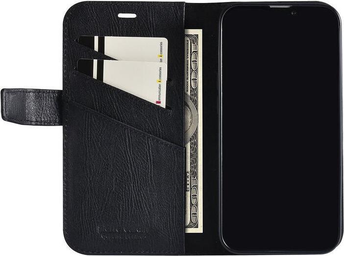 Image du produit Pierre Cardin Étui iPhone 13 - Book Case en cuir véritable noir & 3 emplacements pour cartes No.182 (Apple iPhone 13)