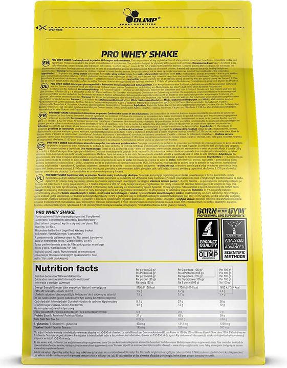 Nutritional values and ingredients Olimp Sport Nutrition Whey Protein Complex (700g bag) (Vanilla, 1 pcs., 700 g)