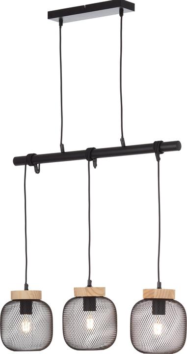 Immagine prodotto Brilliant Lampada a sospensione Beam, H 177 cm, L 68 cm, metallo/legno, nero/marrone (E27)