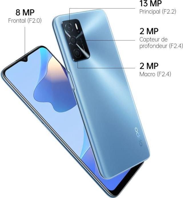 Actual product image OPPO A16 (64 GB, Pearl Blue, 6.52", Dual SIM, 13 Mpx, 4G)