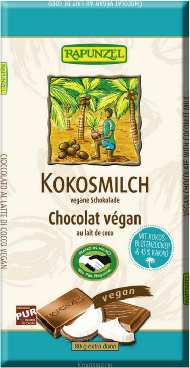 Image du produit Rapunzel Lait de coco chocolat végétalien bio (80 g)