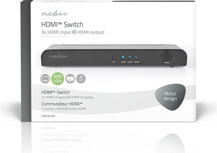 Image du produit Nedis N VSWI3473AT - Commutateur HDMI 3 -> 14K2K à 60 ips/HDCP2.2