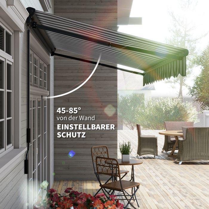 Produktbild Swisshandel24 Balkonmarkise, 350x250x150cm, UV30+ beständig, mit Fernbedienung, Handkurbel, Verstellbare Kassetten (2.50 m)