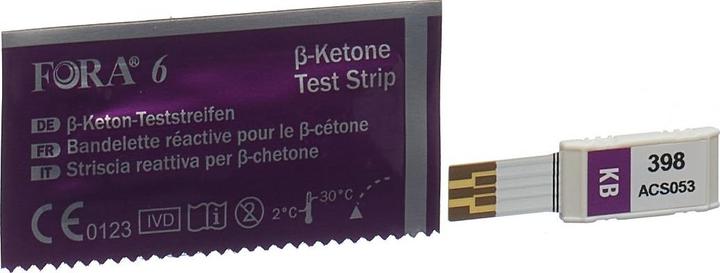 Image du produit Fora 6 bandelettes de test pour le β-cétone (Bandelette réactive)