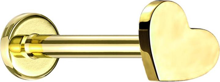 Actual product image Star Piercing Micro Labret internal thread gold plated heart (without brass, Titanium G23)