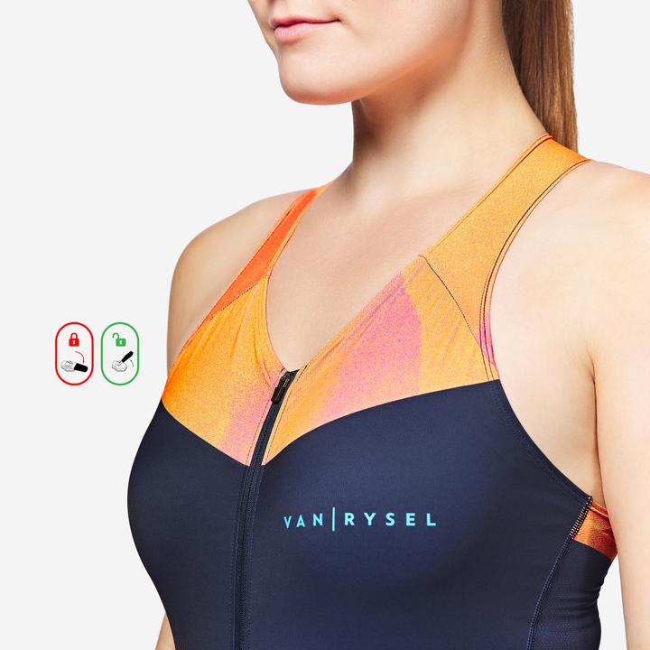 Immagine prodotto Van rysel Women'S Short-Distance Triathlon Trisuit - Navy/Orange (M)