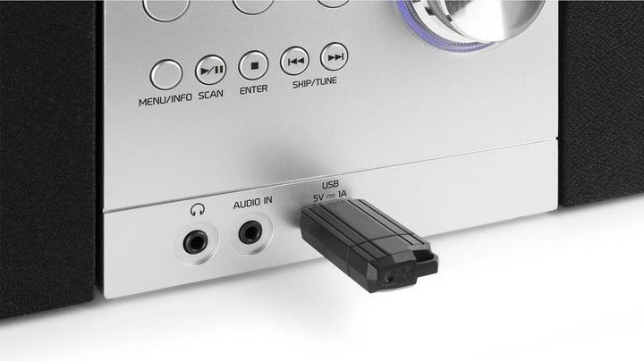 Actual product image Audizio Micro HiFi system Metz aluminum (CD player, Bluetooth, 1x 30 W)