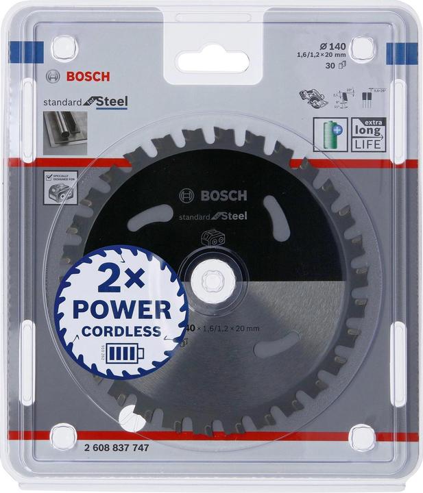 Actual product image Bosch Professional Zubehör PRO Steel cordless circular saw blade, 140 x 1.6 x 20 mm