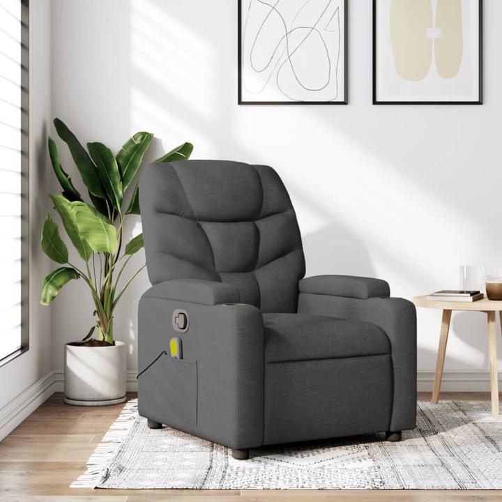 Immagine prodotto VidaXL Sedia da massaggio in tessuto grigio scuro,Colore: Grigio scuro, Materiale