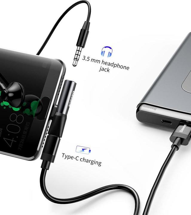 Produktbild Baseus 2in1 USB Typ-C Adapter (USB Typ C, 3.5mm Klinke, USB Typ C)