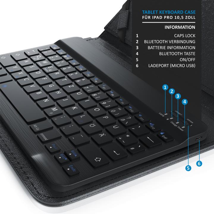 Produktbild Aplic Tablet Tastatur, Bluetooth-Keyboard, 9-10" Tablets Kunstledercase für den Transport (DE, Tablets 9"-10")