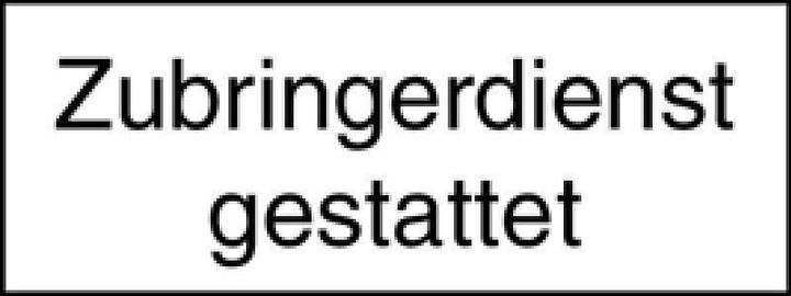 BRW Zusatztafel Zubringerdienst gestattet 10.110