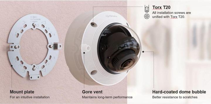 Immagine prodotto Hanwha Telecamera a cupola antivandalo AI IR da 2MP (1920 x 1080 Pixels)