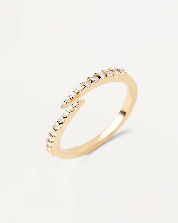 Immagine prodotto Pd Paola PDPAOLA - PozlacenÃ½ otevÅ™enÃ½ prsten s ÄirÃ½mi zirkony EMBRACE Gold AN01-805 - Circuito: 52 mm (52, 925 Argento)