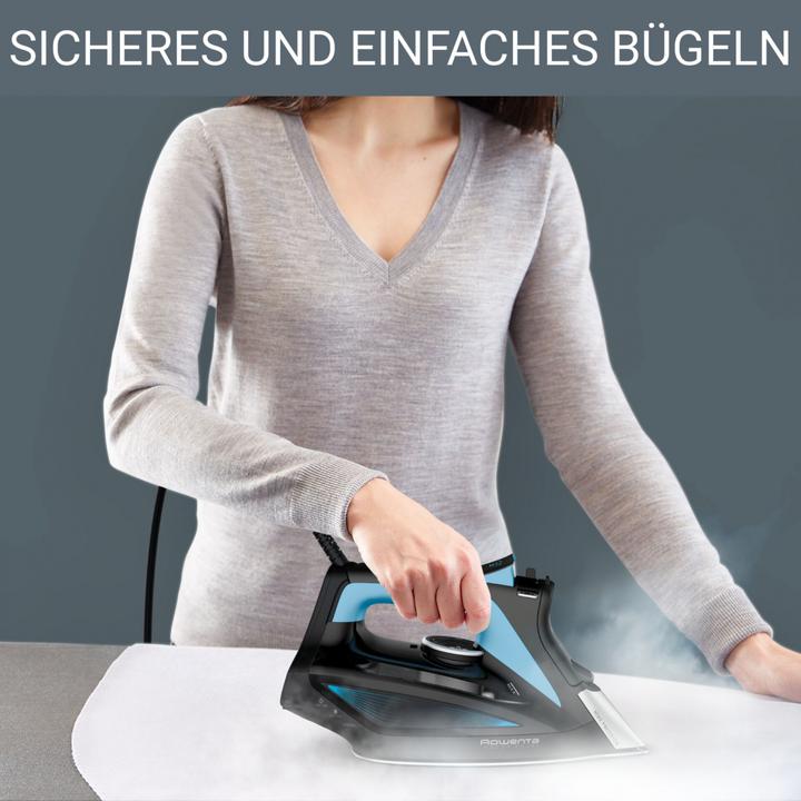 Produktbild Rowenta DW5310 Dampfbügeleisen Microsteam 400 HD Laser 2700 W Schwarz, Blau (2700 W, 180 g/min)