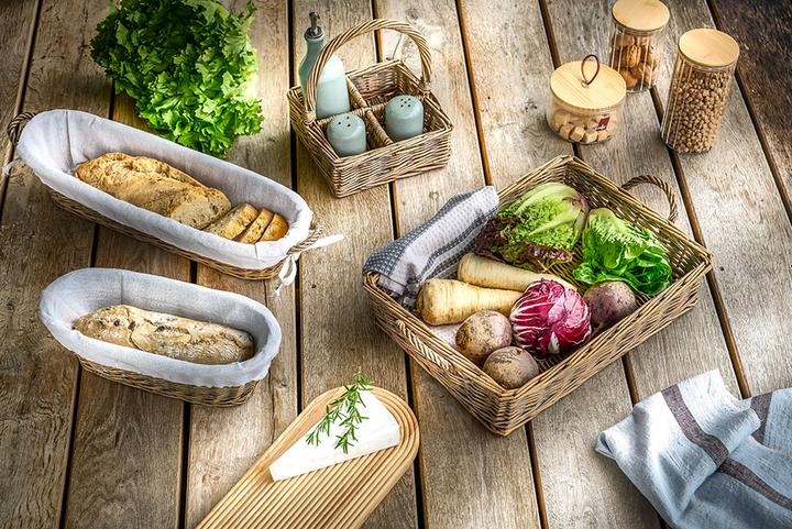 Immagine prodotto Zeller Present Cestino per baguette con borsa, vimini/tela