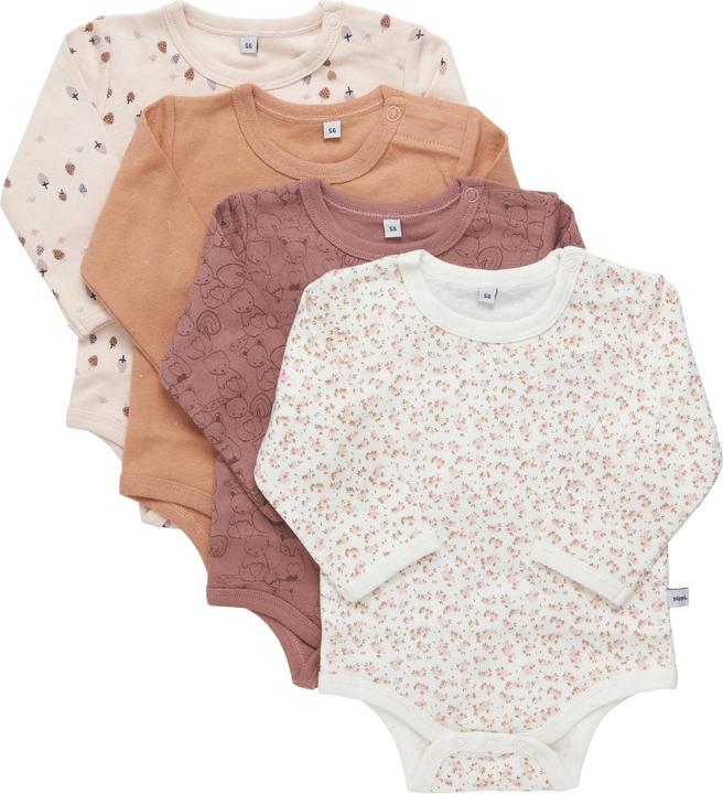 Pippi Langarm-Body 4er Set Burlwood Gr. 86 (86)