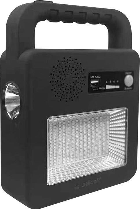 Immagine prodotto Wellcraft Lampada di emergenza solare a LED con power bank e altoparlante Bluetooth inclusi