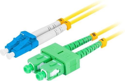 Produktbild Lanberg Patchcord światłowodowy SM LC/UPC-SC/APC DUPLEX LSZH G657A1 żółty (2 m)