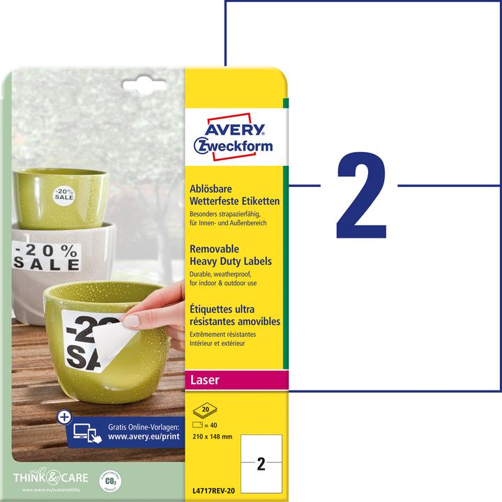 Produktbild Avery Wetterfeste Etiketten, ablösbar