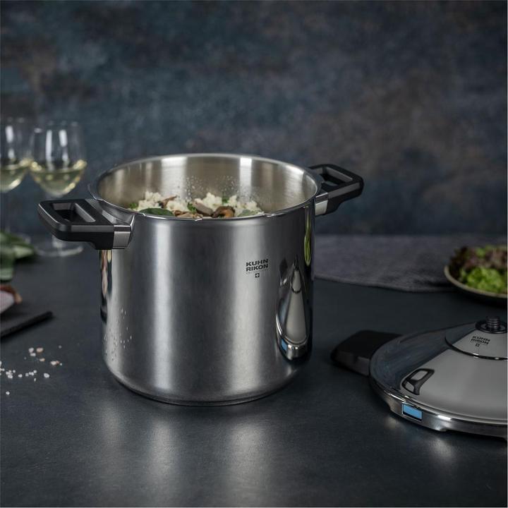 Actual product image Kuhn Rikon DUROMATIC® INOX Model side handle 7.0 L · Ø 22 cm (22 cm, Steam cooker, Stainless steel)