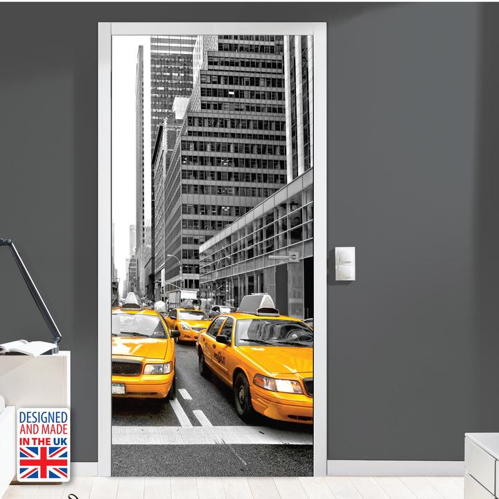 Actual product image Walplus wall tattoo New York Door Mural (90 x 200 cm)