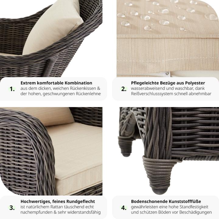Image du produit tectake Chaise Fauteuil de jardin