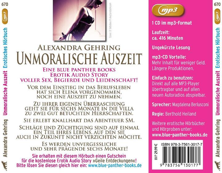 Produktbild Gehring:Unmoralische Auszeit Erotik S (Alexandra Gehring)