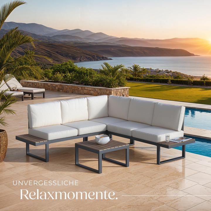 Produktbild tectake Garten-Lounge-Set Eliar, 4-teilig, mit Aluminiumgestell