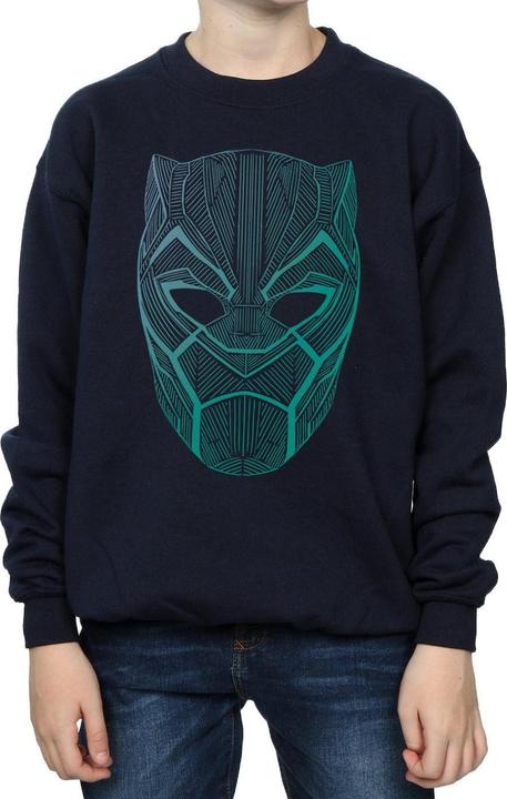 Actual product image Boys Black Panther Tribal Mask Sweatshirt (152, 158)