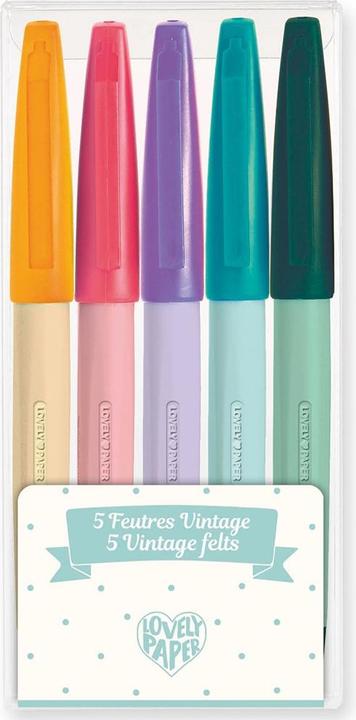 Djeco 5 Filzstifte Vintage (5 Vintage Filzstifte, 5 x)