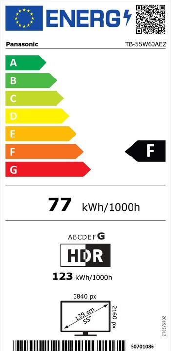 Energie-Label Panasonic TB-55W60AEZ (55", LCD, 4K, 2024)