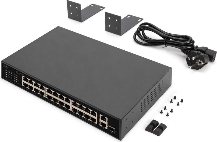 Image du produit Digitus Commutateur 24 ports PoE FE, 2 ports uplink (SFP / RJ45) (24 Ports)