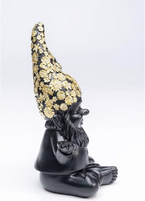 Image du produit Kare Design Figurine décorative Nain Meditation noir-doré 19 (12,5 x 18 x 22 cm)