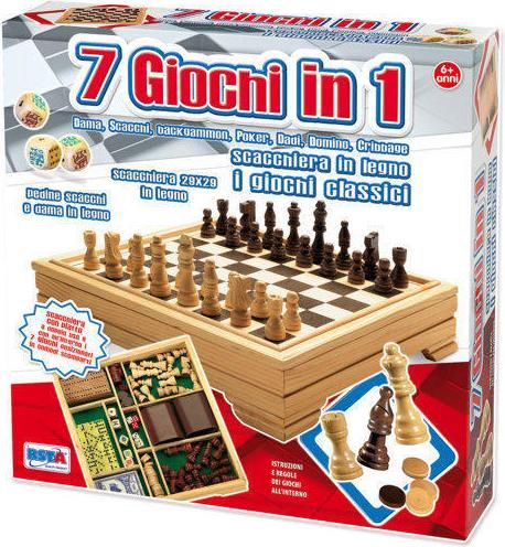 Actual product image Rs Toys Scacchiera 7 Giochi in 1 Scacchi/Dama