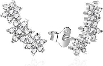 Actual product image Agato - Flower long earrings with zircons AGT-E023PW