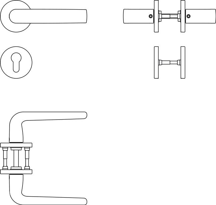 Actual product image FSB Rosette fitting 12 1076 stainless steel F69 round WC-R8 DIN left / right D/D (Door handle)