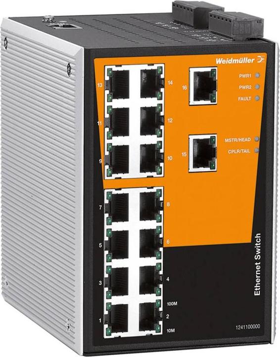 Image du produit Weidmüller Commutateur rail DIN 16x10/100Mbps 1286820000 (16 Ports)