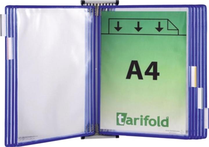 Actual product image Tarifold Wall holder 5 display boards blue with wire frame, plastic coated suitable for DIN A4