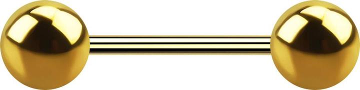 Produktbild Star Piercing Micro Barbell vergoldet mit zwei Kugeln (ohne Messing, Chirurgenstahl 316L)