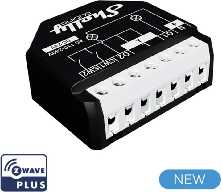 Actual product image Shelly ALREZWE W 2PM - Qubino Wave 2PM Relay 16A 2 channel (Switch actuator)