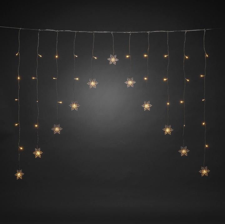 Produktbild Konstsmide LED-Lichtervorhang Schneeflocken, 41 LED, 1.4 m, Outdoor (1.40 m)