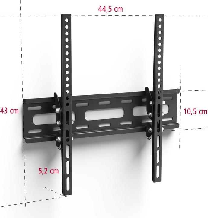 Image du produit Hama Support TV mural, inclinable, 191 cm (75") jusqu'à 40 kg (Mur, 75", 40 kg)