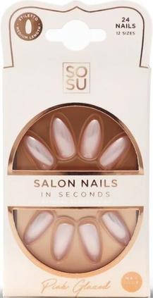 Actual product image Sosu Cosmetics - Artificial nails Pink (Salon Nails) 24 pcs (Pink)