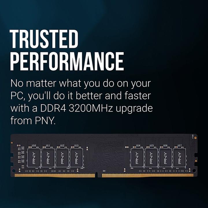 Produktbild PNY MD16GSD43200-TB, 16 GB, 1 x 16 GB, DDR4, 3200 MHz, 288-pin DIMM (1 x 16GB, 3200 MHz, DDR4-RAM, DIMM)